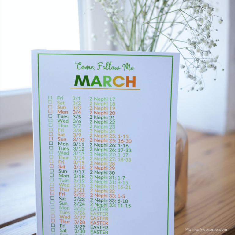 Printable Daily Reading Schedule For Come Follow Me For The Book