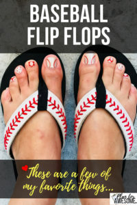 Baseball Flip Flops - Love these baseball flip flops! I wear them All. The. Time. They are comfy and adorable- I have gotten more compliments on these sandals than any other item of clothing I've ever owned!