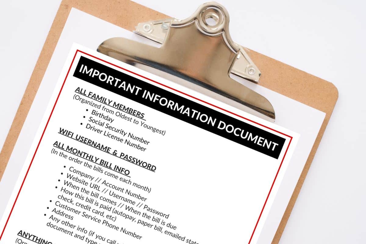 Organize Important Information in ONE Place - Free Printable