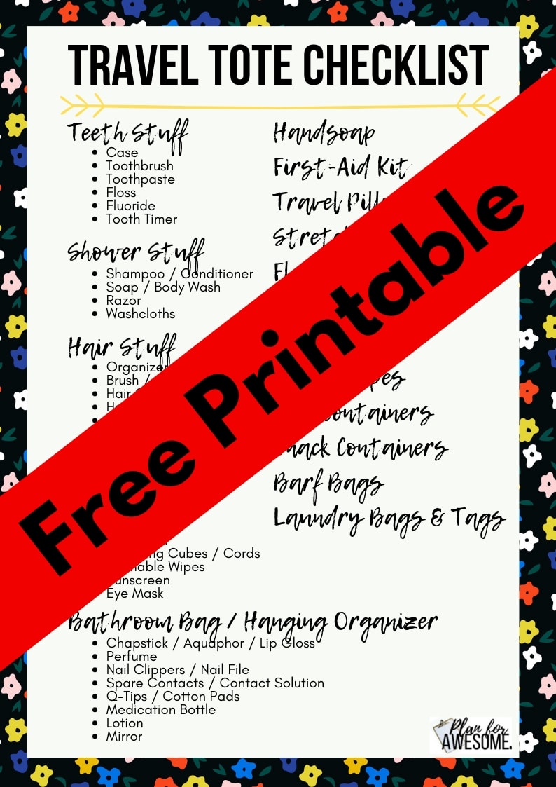 This travel hack is a game changer - The Travel Tote!  Get your free printable checklist!!