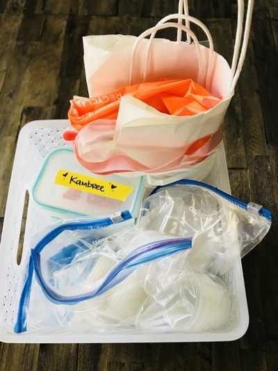 This travel hack is a game changer - The Travel Tote.  All traveling necessities in one place, ready to go any time. This girl has tons of hacks and a free printable checklist!!
