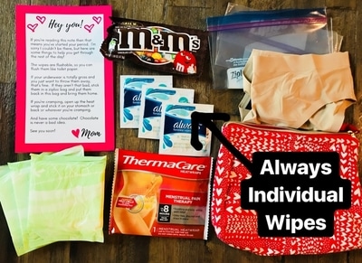 DIY Period Kit for Tweens - FREE PRINTABLE! Great list of items to include in a period kit, and the cute printable to slip inside is PERFECT!! PlanForAwesome