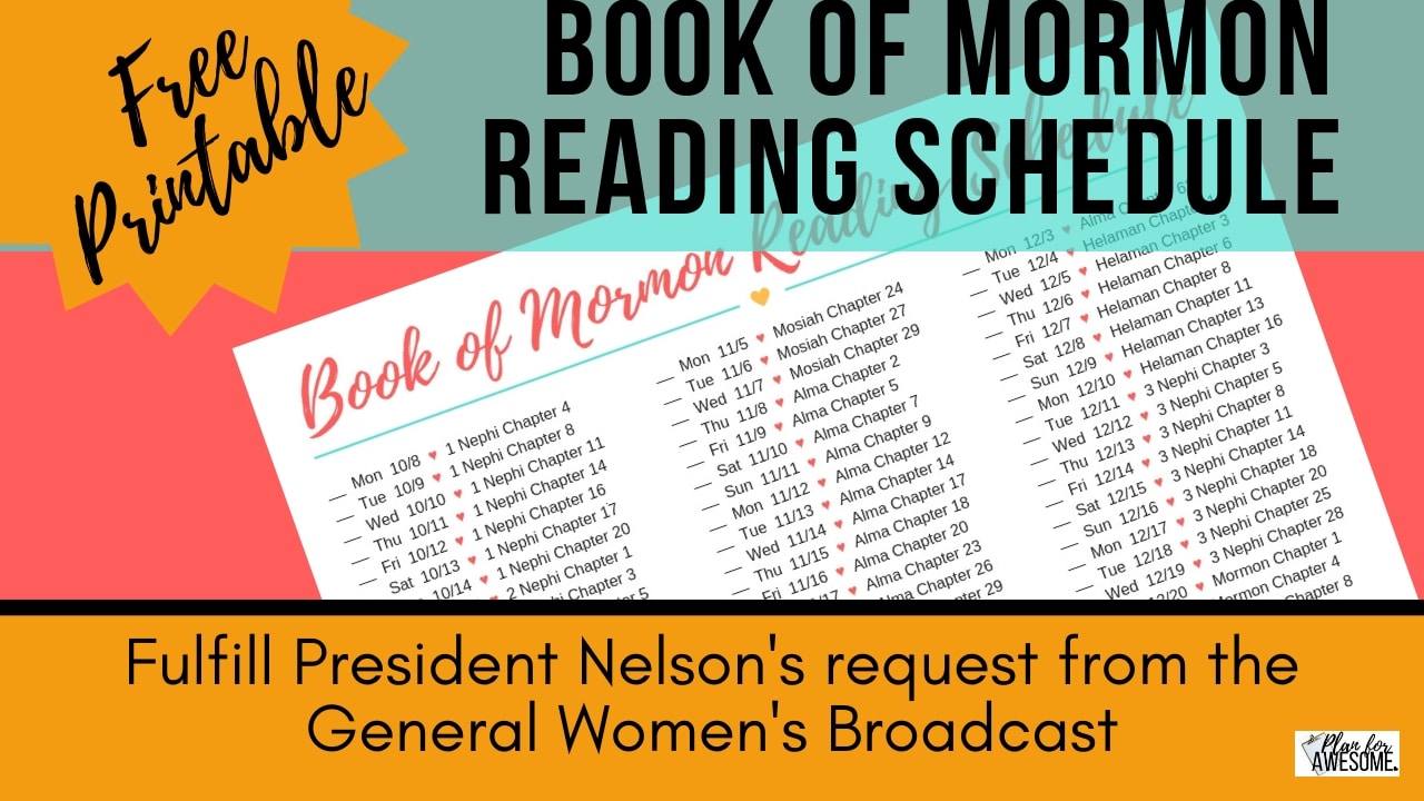 Free Printable Book of Mormon Reading Schedule – UPDATED Dec 2, 2018!