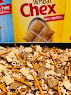 The Yummiest Homemade Non-Sugary Snack for the Holidays - this homemade Chex mix is A-MAZ-ING and SO EASY!!!! Dump all the boxes in, throw in the seasoning, stir it up, and bake. LOVE THIS STUFF! -PlanForAwesome