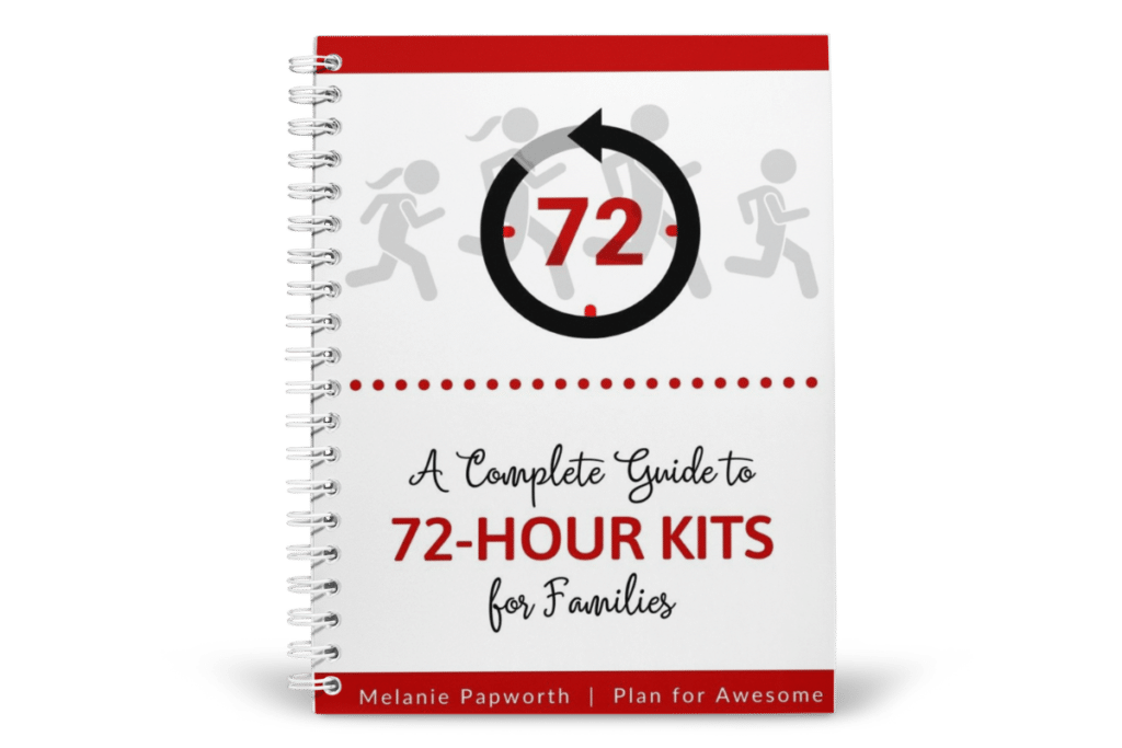 mockup of 72-hour kit guidebook.