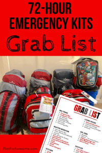 72-Hour Emergency Kits for Beginners: GRAB LIST (Part 5)