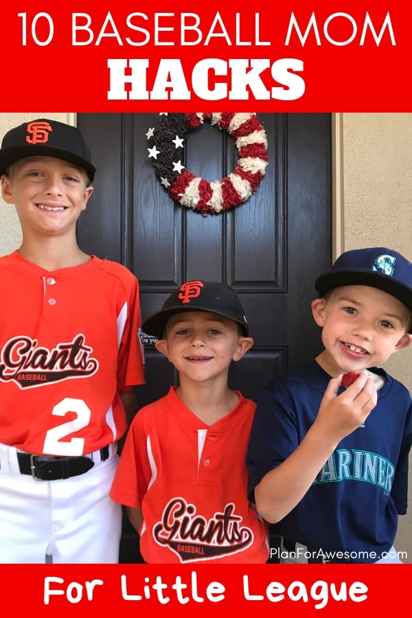 BRILLIANT hacks for baseball moms! This girl has some awesome ideas on how to save money and your sanity this baseball season! My favorite hack is #8! PlanForAwesome #baseballmom #littleleague #baseballtips #baseball