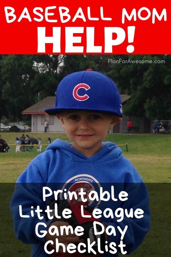 Baseball Mom Help!  Free Printable Little League Game Day Checklist to Help you Have a Stress-Free Game Day!  This girl has thought of EVERYTHING to help you get ready for a day at the Little League field without being stressed out and late!  Love her website!