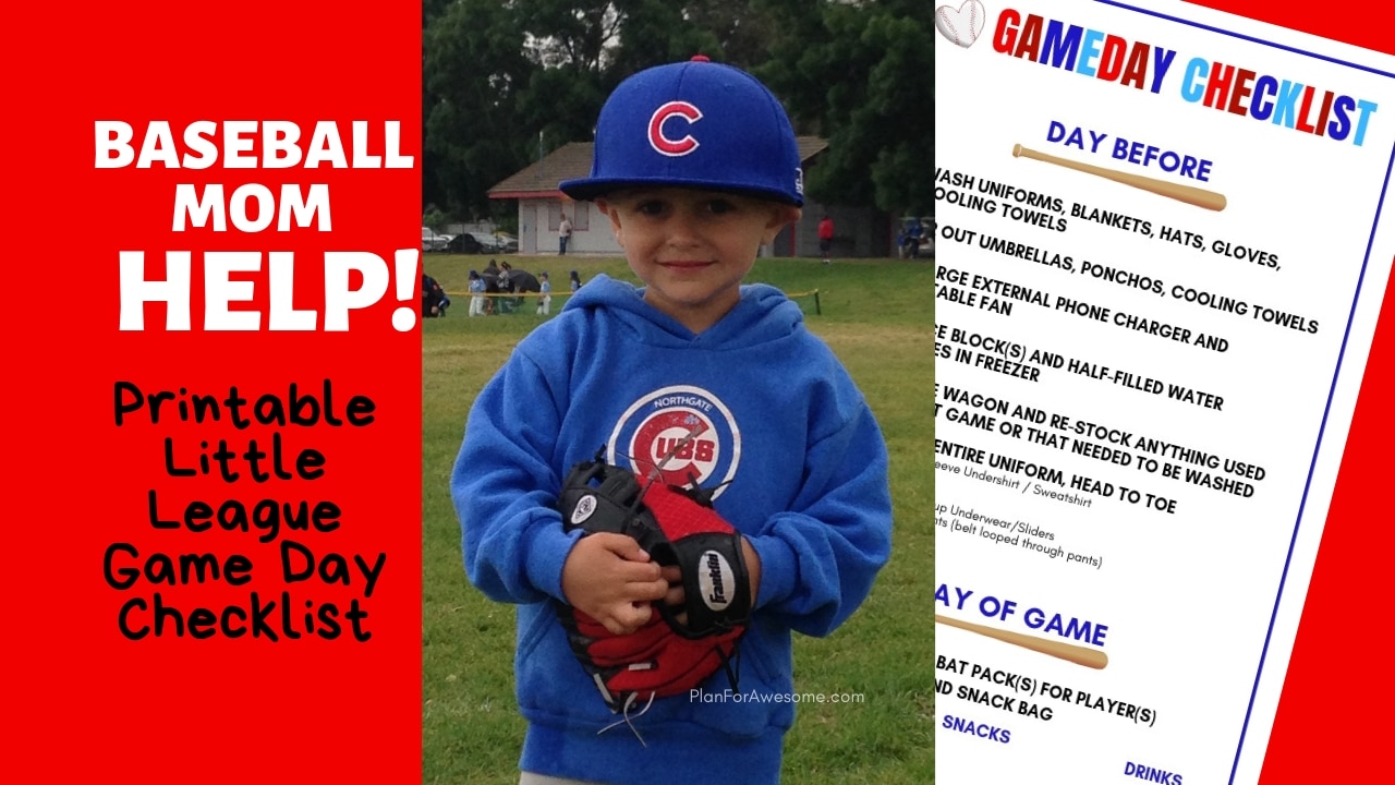 Baseball Mom Help: Printable Little League Game Day Checklist