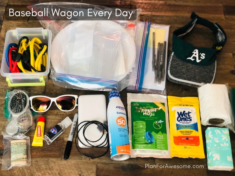 Baseball Wagon: The Ultimate List of Things to Bring for Little League Game Days - This is the BEST, most comprehensive list I have seen for what to bring to be prepared for baseball games. It covers EVERYTHING, and even has a free printable checklist!