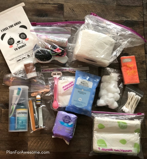 72-Hour Kits for Kids & Babies - Detailed, comprehensive, printable list of things to pack in a 72-hour kit for kids and/or babies. Printable Emergency Information Card to fill out and stick in your child's bag in case you are separated - PlanForAwesome