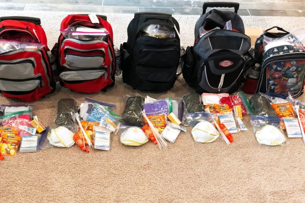 personal bags and 72 hour kit backpacks