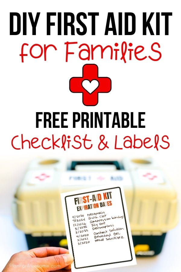 Adorable free printable list of things to include in your family's first aid kit, as well as labels for your kit, an expiration date tracker, and a notes section. This girl is SO HELPFUL because she explains why to include certain things, provides helpful links, and compares different products. GREAT resource! #firstaidkit #beprepared