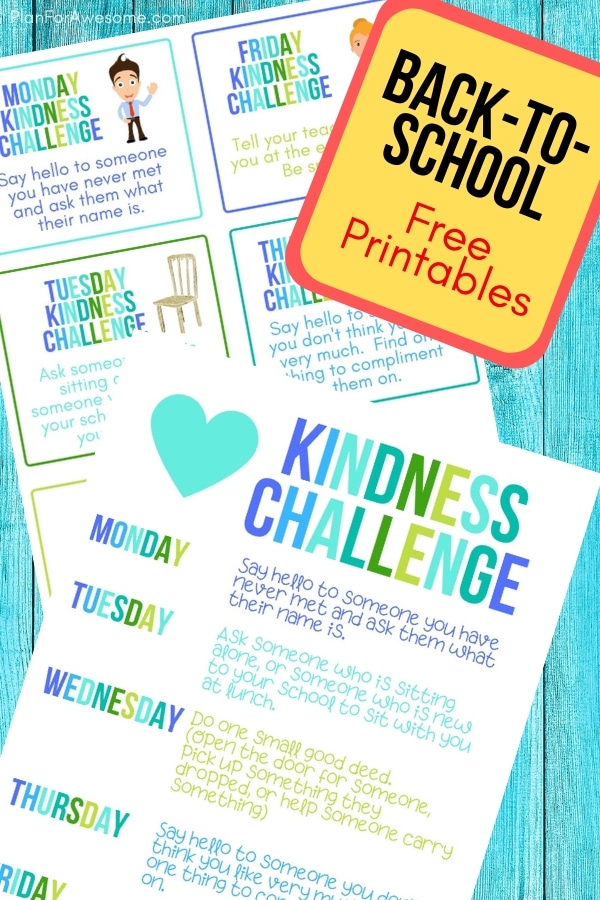 Back-To-School 5-Day Kindness Challenge & Free Printables