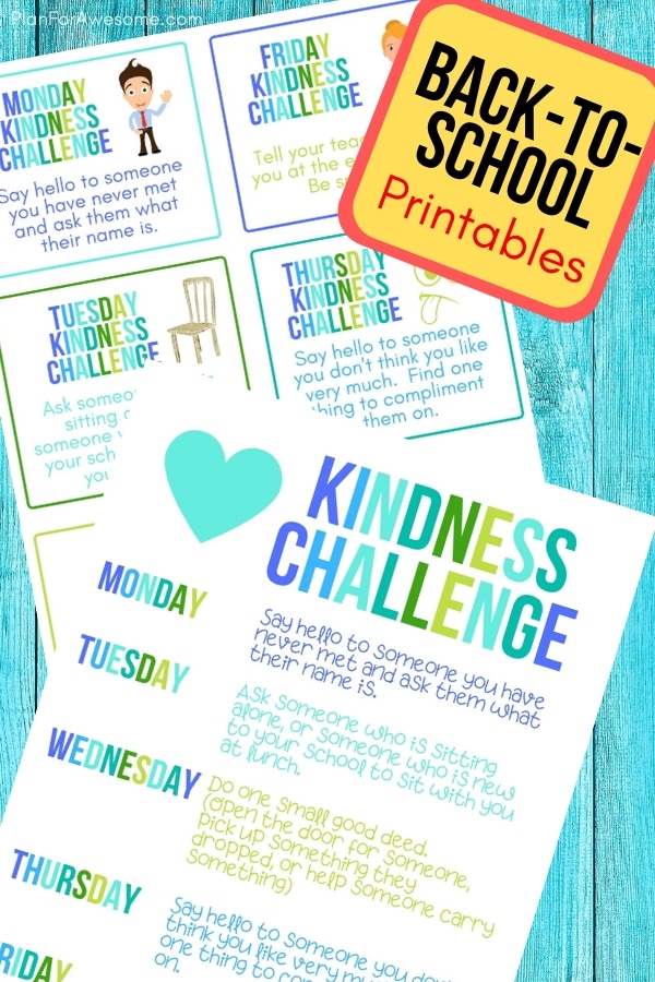 Free Printable Back-to-School Kindness Challenge! Can't wait to do this with my kids the first week of school - and these printables are ADORABLE! #kindness #backtoschool