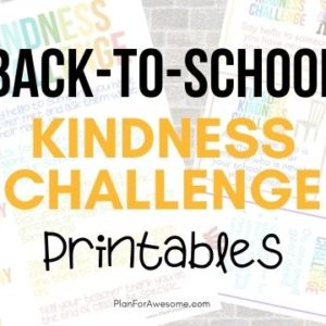 Back-to-School Free Printable Kindness Challenge! This is SO COOL and SO EASY to do the first week of school. The free printables include lunchbox reminders and textable images to remind your kids of that day's kindness task. LOVE THIS! #kindness #backtoschool