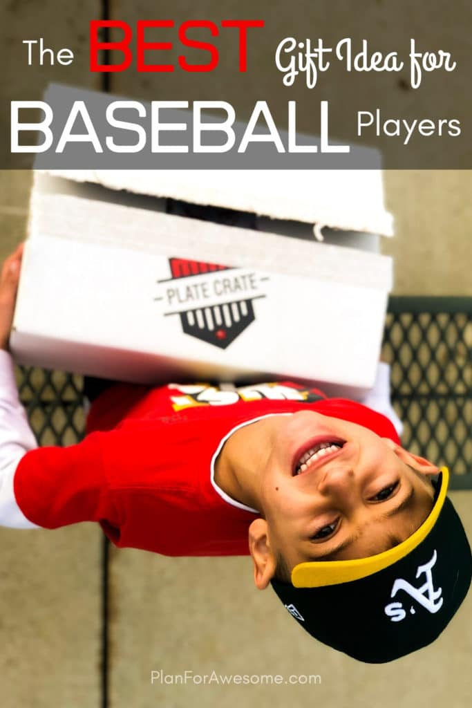 The BEST GIFT EVER for Baseball Lovers (plus a $20 off coupon) - This is seriously the coolest and the easiest gift idea for baseball lovers and players!  A surprise box full of baseball gear, apparel, training aids, accessories, and snacks - I just ordered one for my little guy!  #baseballgiftideas #baseballmom