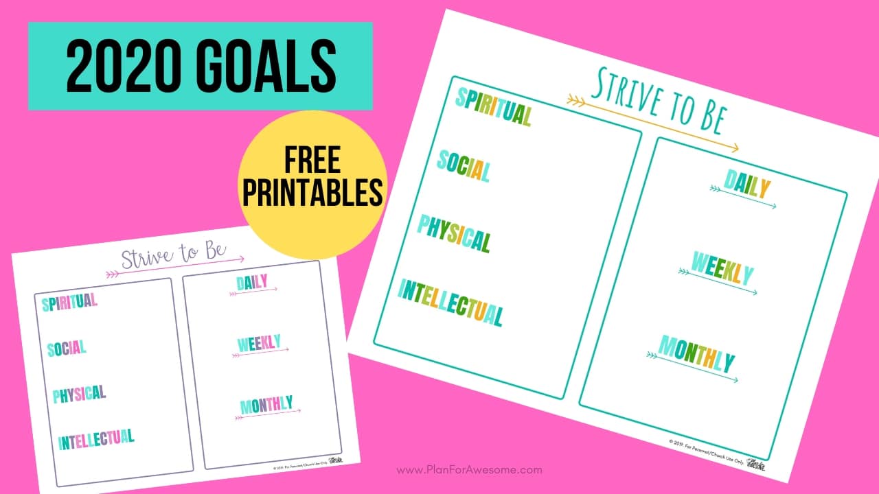 2020 Child & Youth Program Free Printable – Strive To Be - Plan For Awesome