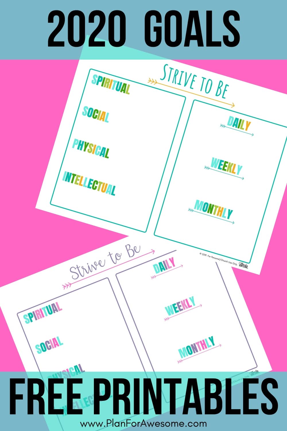 2020 Child &amp; Youth Program Free Printable – Strive to Be – Plan for Awesome