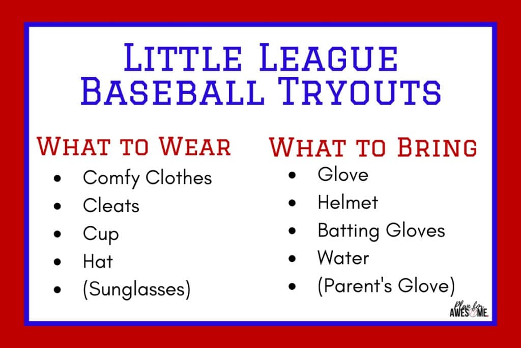 What to Wear and What to Bring to LIttle League Baseball Assessments #baseballmom #littleleaguemom