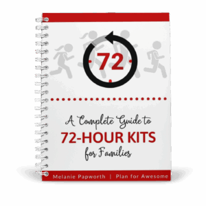 72-Hour Kit Guide mockup of a notebook.