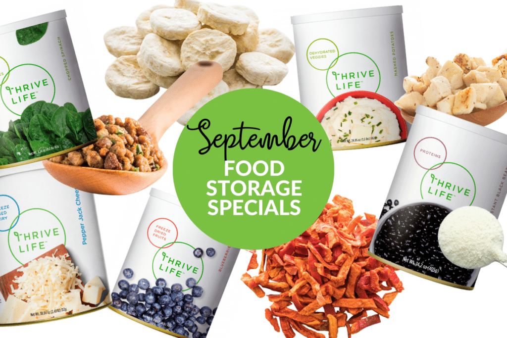 collage of 2024 September Thrive Life specials foods.