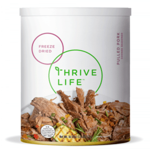 family size can of thrive life pulled pork