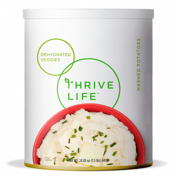 family can of thrive life mashed potatoes.