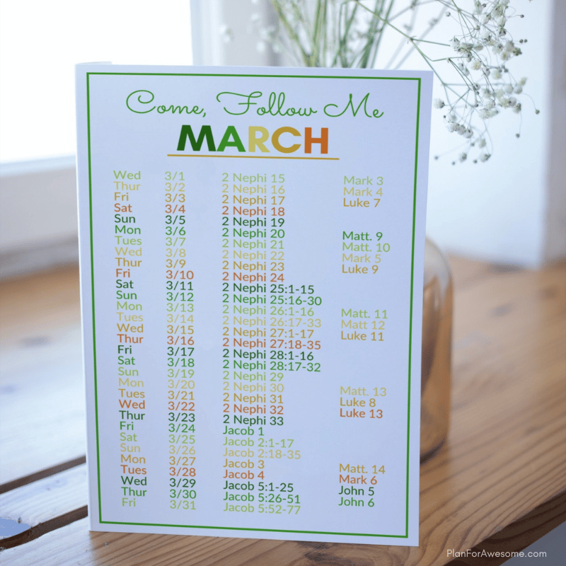 Printable Daily Reading Schedule For 2023 Come Follow Me For The New 