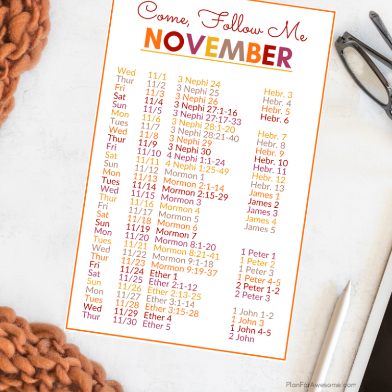 Printable Come Follow Me 2023 Daily Reading Schedule