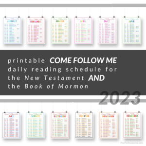 2023 Come Follow Me Printable Daily Reading Schedule