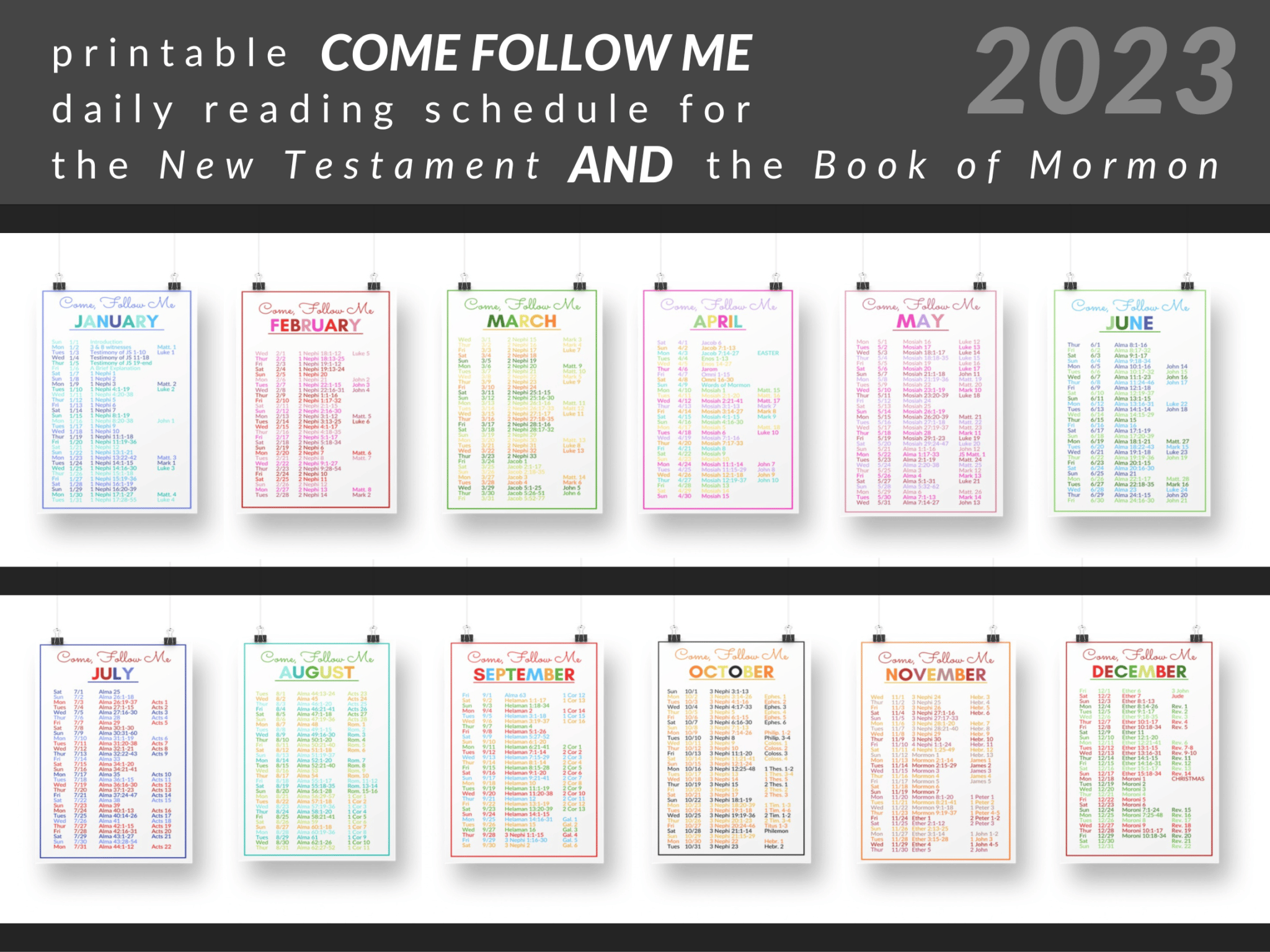 Printable Come Follow Me 2023 Daily Reading Schedule