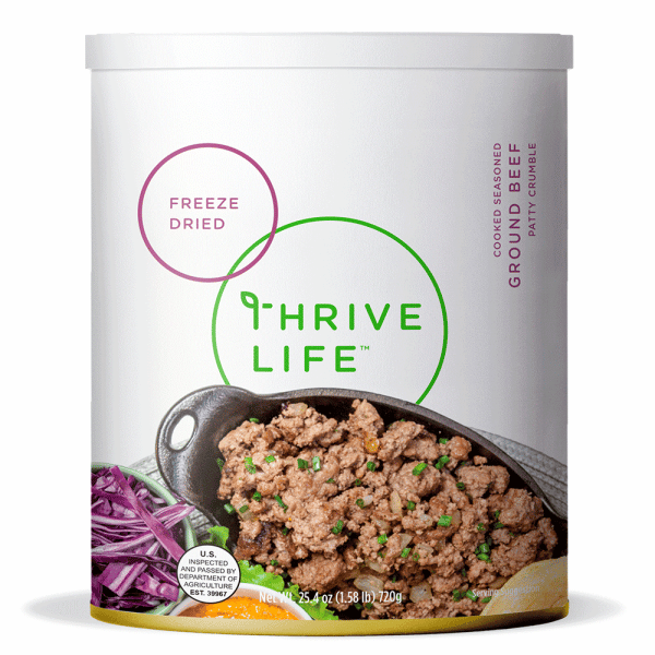 #10 can freeze dried ground beef from thrive life.