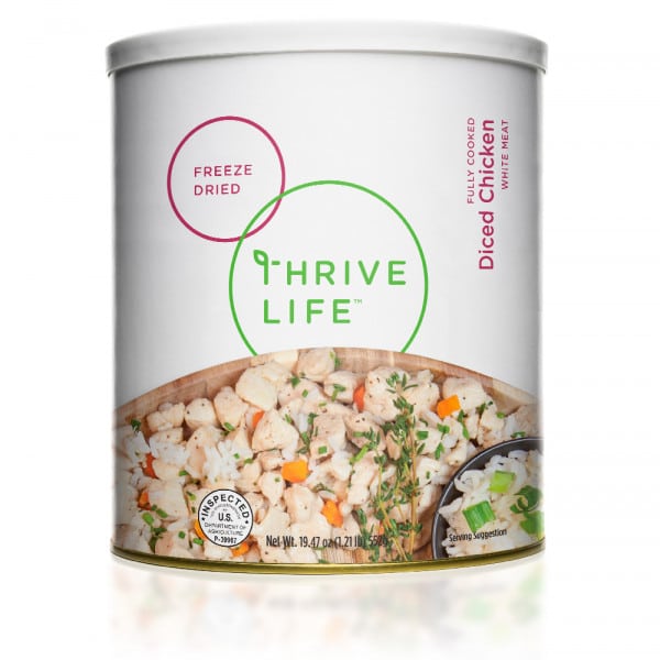 #10 can of Grilled Chicken Dices - Family Can from Thrive Life.