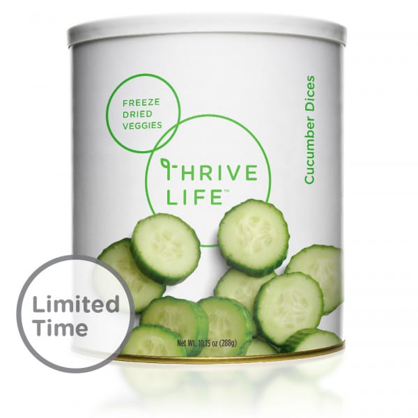 #10 can thrive life cucumber dices.