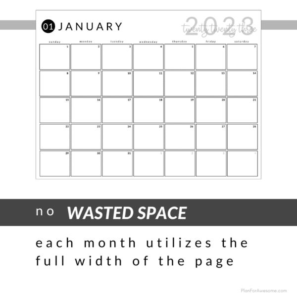 Picture of January 2023 Calendar