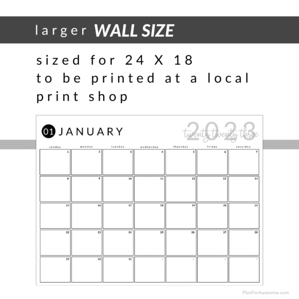 Picture of January 2023 Calendar