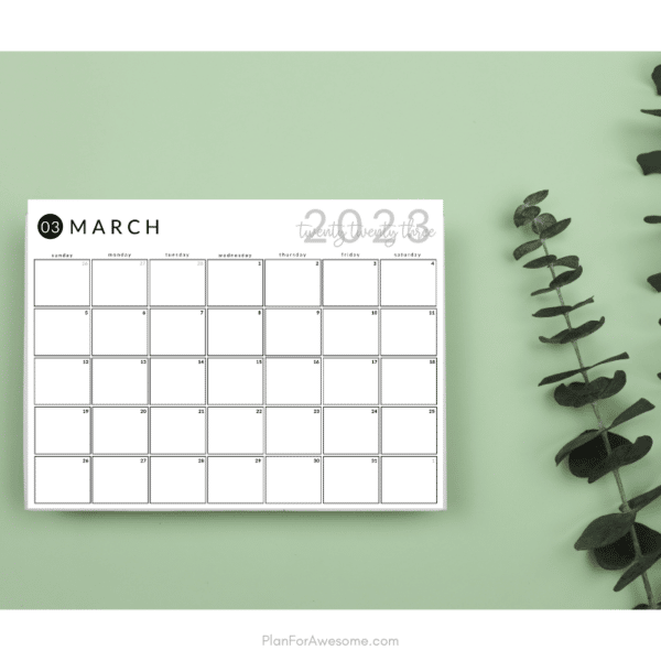 Picture of March 2023 Calendar