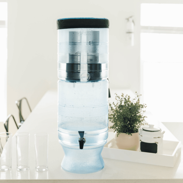 Berkey Light Water Filtration System sitting on a counter