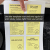 Picture of sticky notes printed on template page