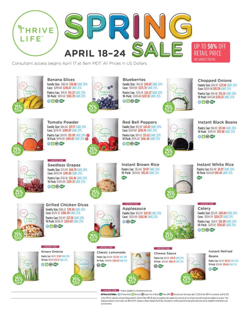 thrive life spring sale items for 2023