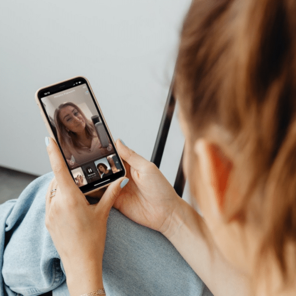 Picture of woman holding phone watching a video from the Plan for Awesome 72-Hour Kit Video Bank