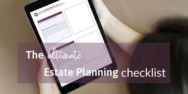 person looking at ipad using the estate planning guide checklist from info hub