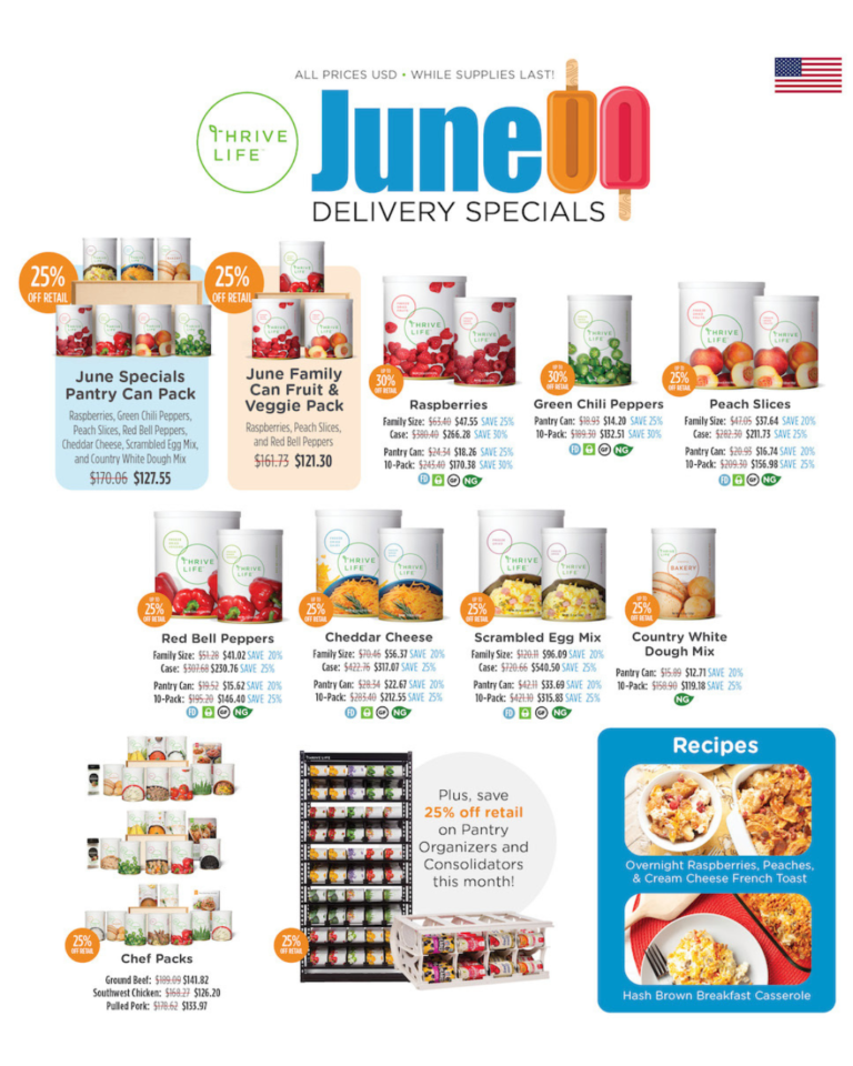 June 2023 Thrive Food Storage Specials