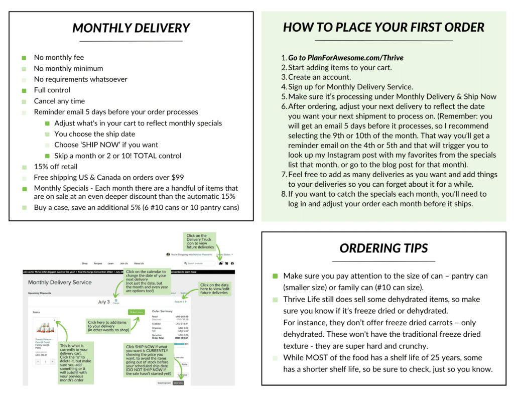 How to Order Thrive Life, Monthly Delivery, and Ordering Tips