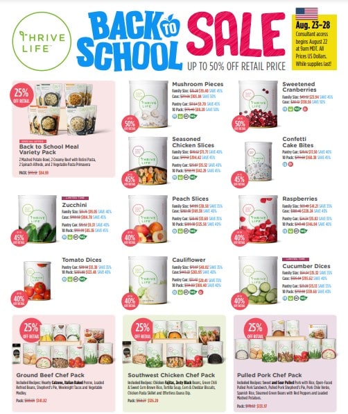 product flyer for back to school thrive life sale 2023