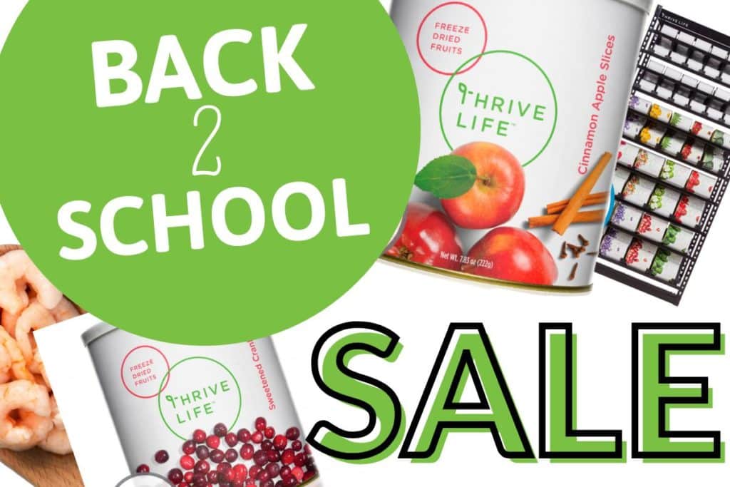 collage of different products from thrive life back to school sale