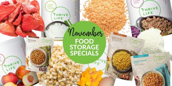 collage of november thrive life specials.