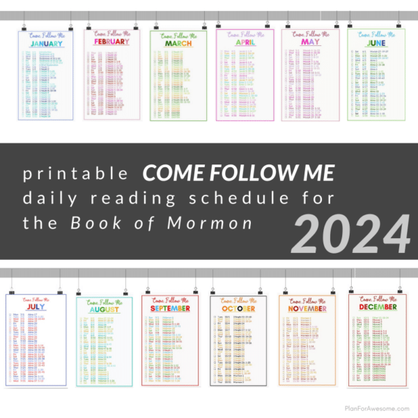 Come Follow Me 2024 Daily Reading Schedule Pages Shown in Color