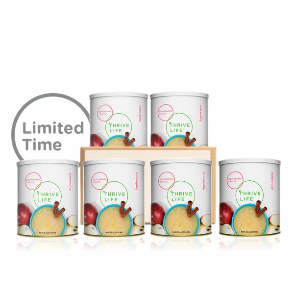 6 #10 cans of dehydrated applesauce from thrive life.